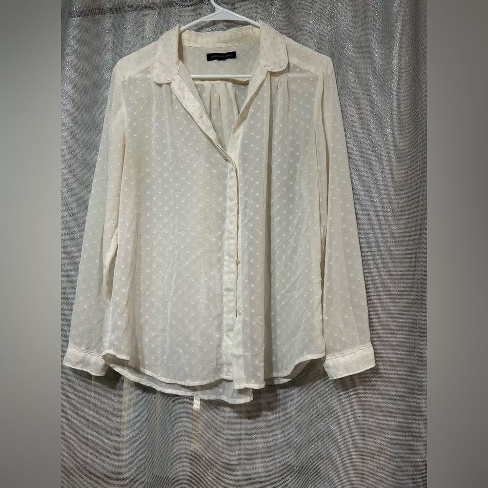 Banana Republic Cream Button Down Shirt